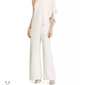 Ralph Lauren One Shoulder White Jumpsuit Size 16